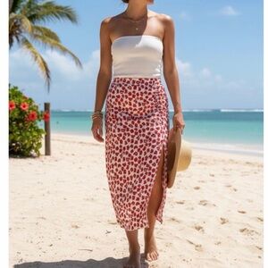 Anthropology✨The Mel Ruched Side-Slit Midi Skirt✨Medium